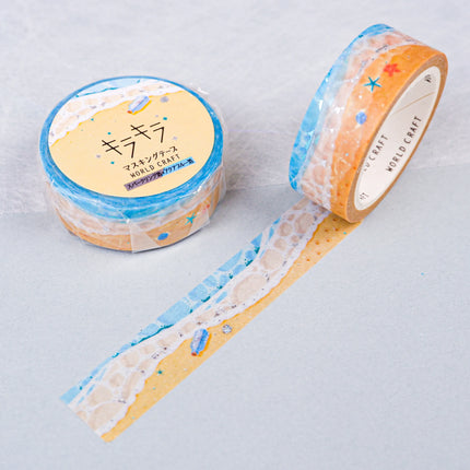 WORLD CRAFT KiraKira Masking Tape 15mm - Beach (KRMT15-039)