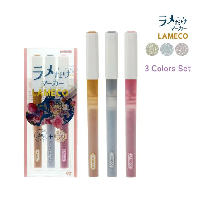 [LIMITED] SUN-STAR Lameco Clear Ink-Color Glitter Marker 3-Color Set