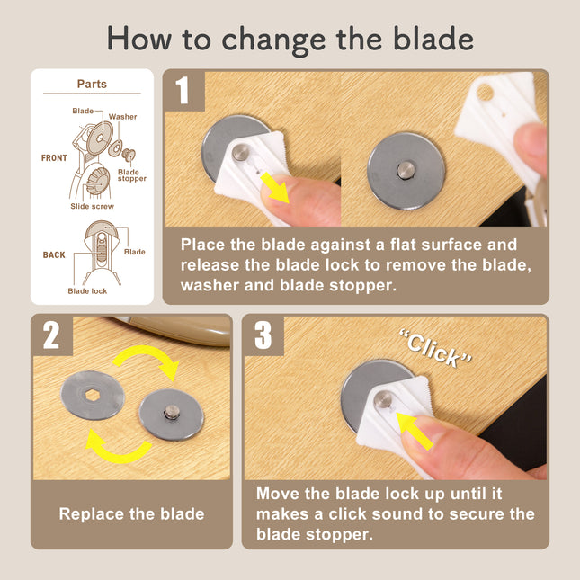 NT Rolling Cutter - RO-FR28 (Freestyle Cut) how to change the blade