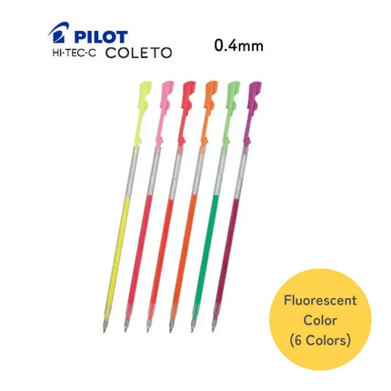 Pilot Hi-Tec-C Coleto Gel Ink Refill 0.4mm Basic Fluorescent