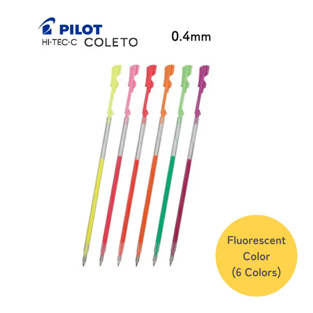 Pilot Hi-Tec-C Coleto Gel Ink Refill 0.4mm Basic Fluorescent