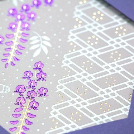 ROKKAKU Hexagon Card Yamato Nadeshiko Wisteria Up