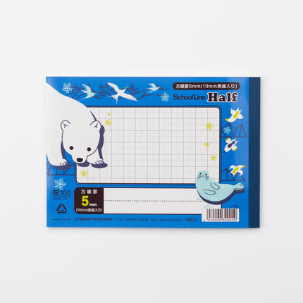 APICA 5mm Grid Half Size Notebook back