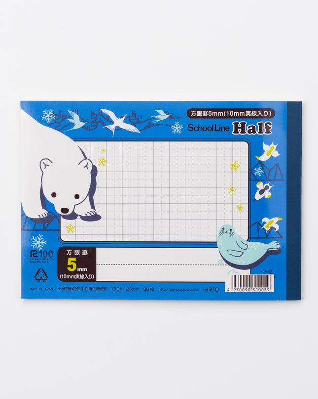 APICA 5mm Grid Half Size Notebook