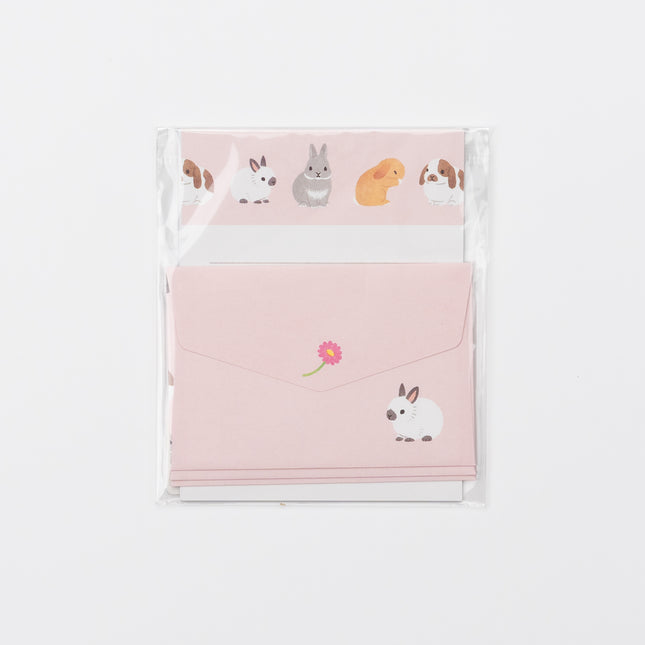 MARUMAI Animal Mini Letter Set - Pink Rabbit