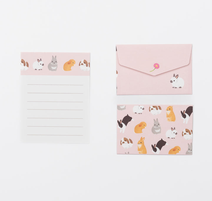 MARUMAI Animal Mini Letter Set - Pink Rabbit