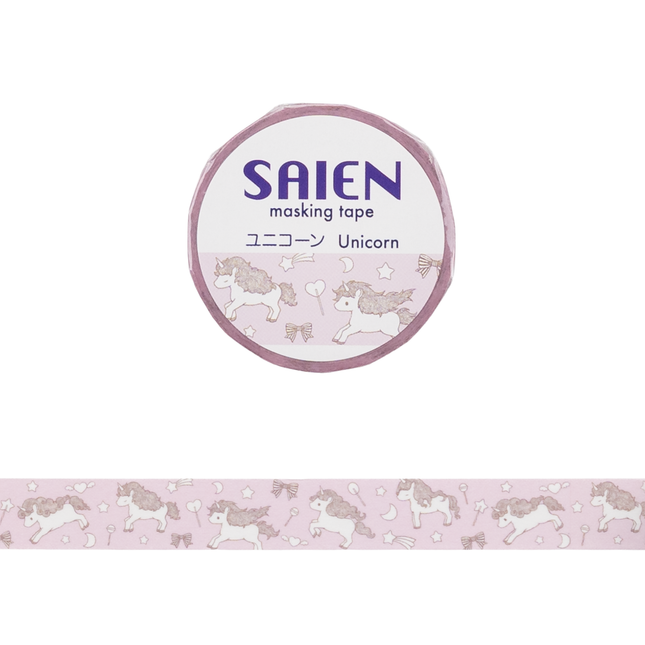 KAMIISO SANSYO SAIEN Masking Tape 15mm - Unicorn