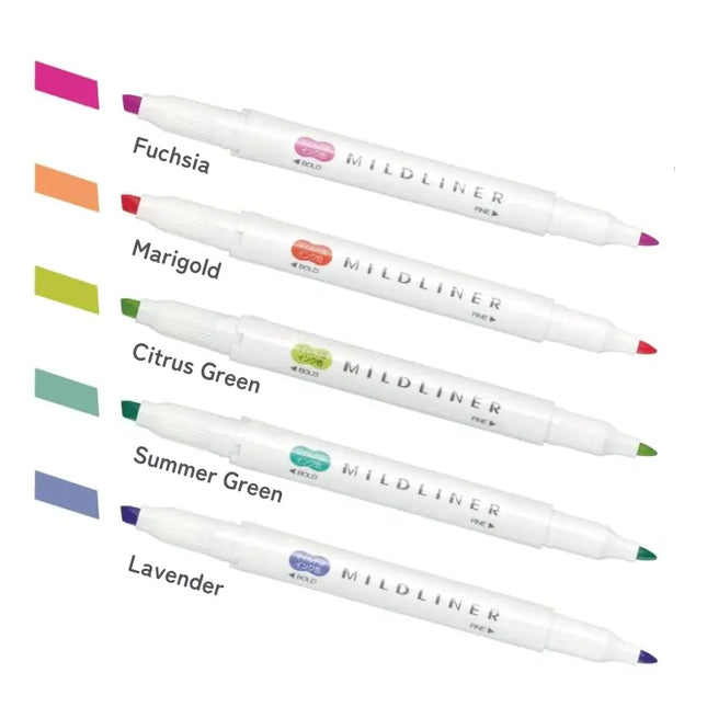 ZEBRA Mildliner Bright 5 Colors Set (WKT7-5C-HC-N)