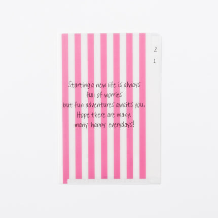 RYURYU A6 Clear Holder – 3 Pockets pink line