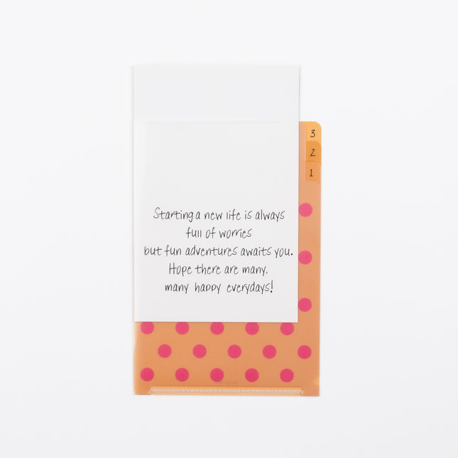RYURYU A6 Clear Holder – 3 Pockets orange dot