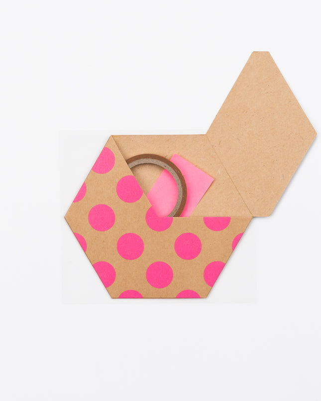 WORLD CRAFT Paper Pocket with Cover pink dot