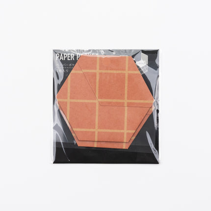 WORLD CRAFT Paper Pocket with Cover brown checkered