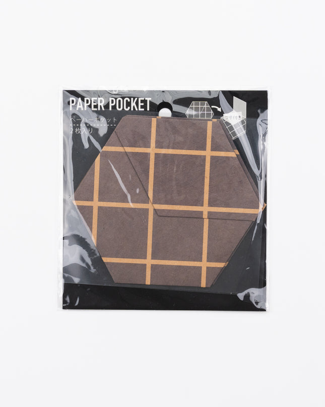WORLD CRAFT Paper Pocket with Cover black checkered