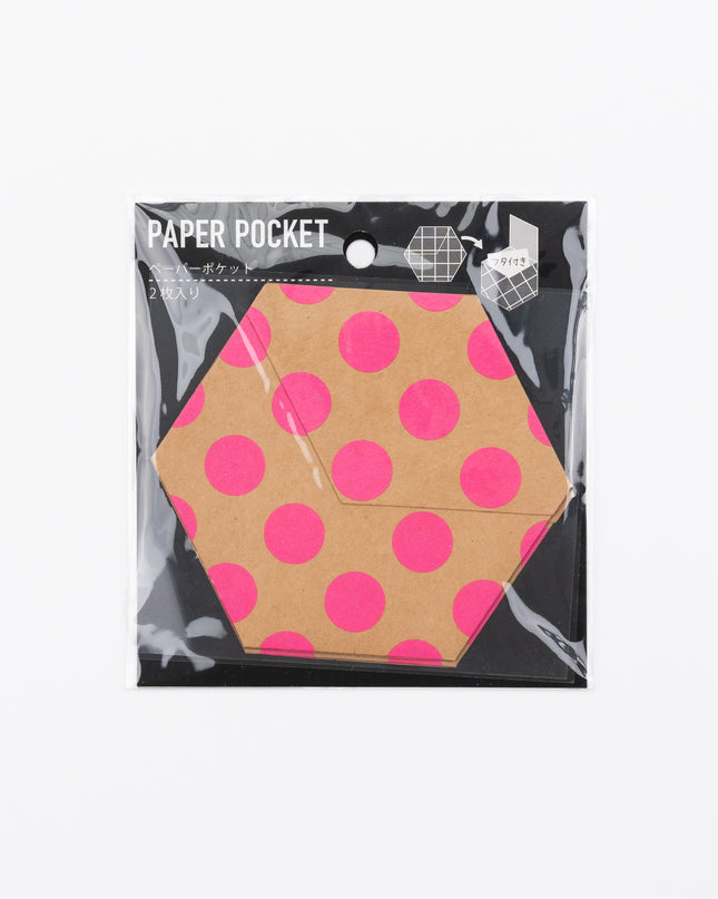 WORLD CRAFT Paper Pocket with Cover pink dot