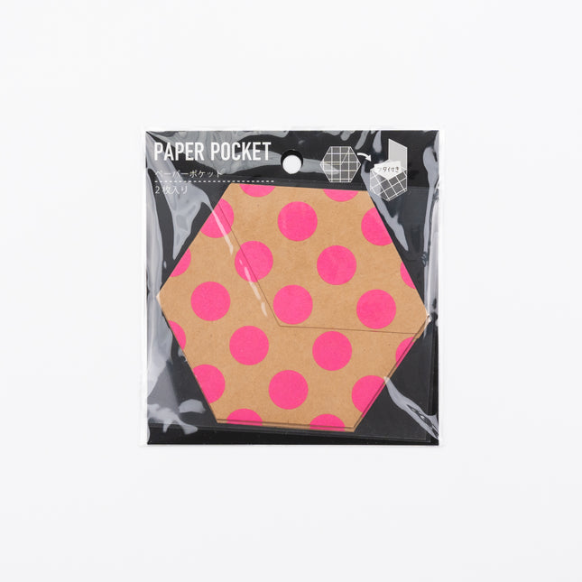 WORLD CRAFT Paper Pocket with Cover pink dot