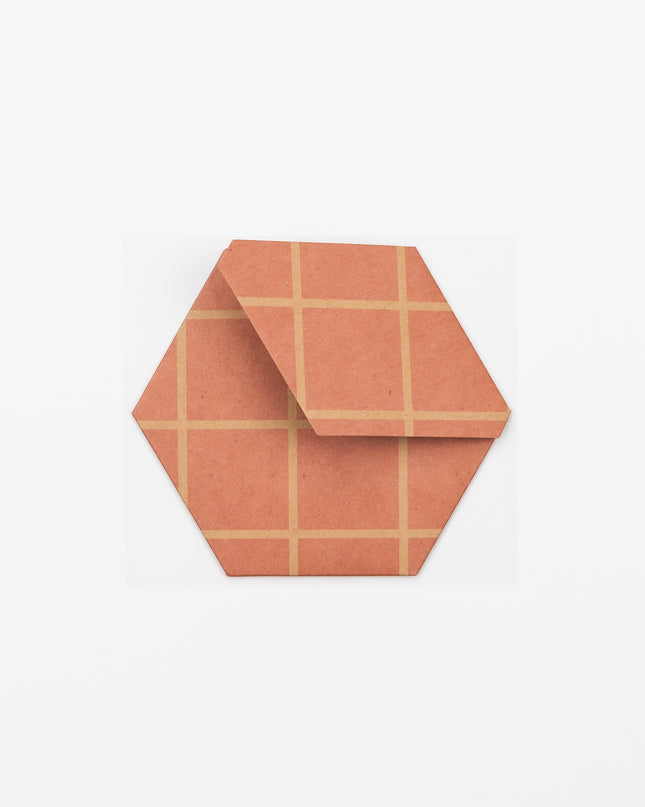 WORLD CRAFT Paper Pocket with Cover brown checkered