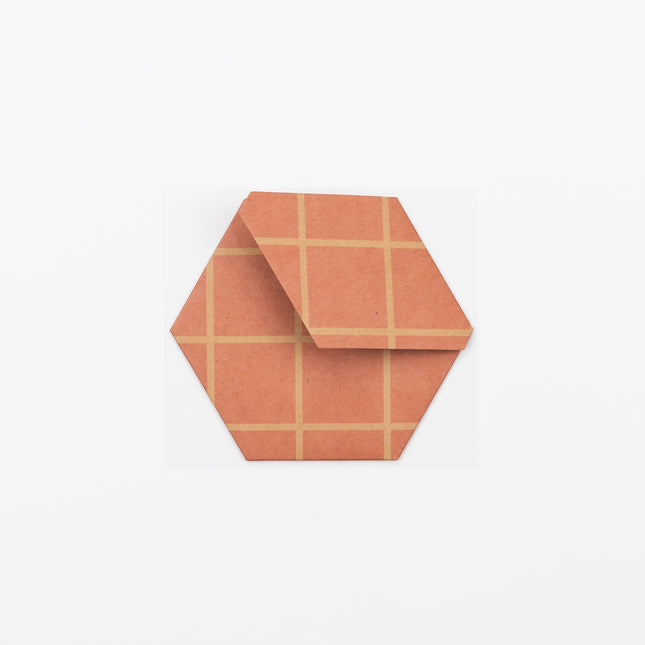 WORLD CRAFT Paper Pocket with Cover brown checkered