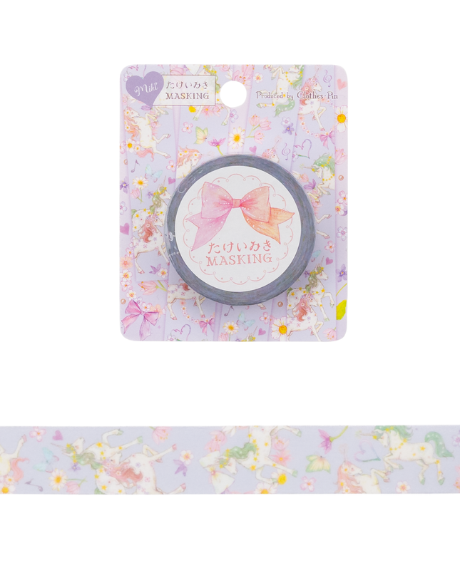 CLOTHES PIN Masking Tape 15mm - Takei Miki Unicorn