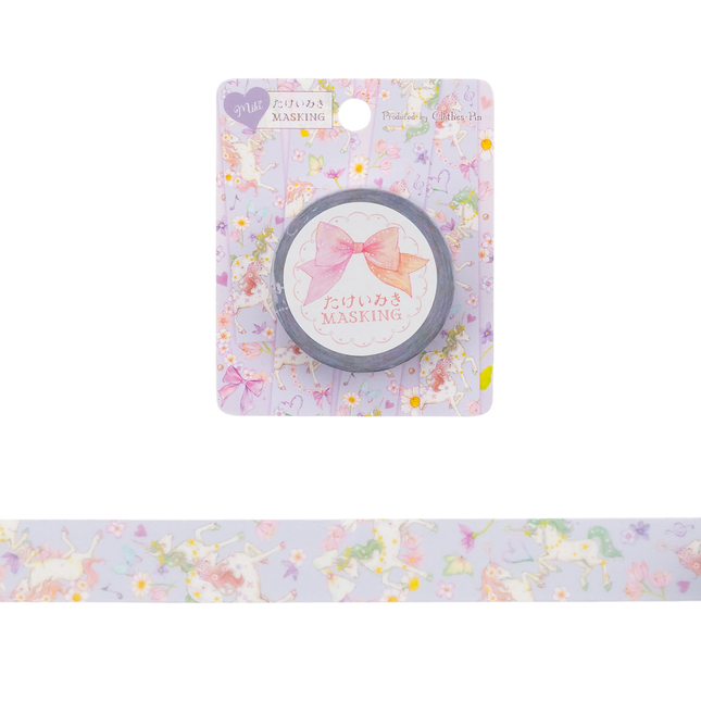 CLOTHES PIN Masking Tape 15mm - Takei Miki Unicorn