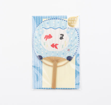 ACTIVE CORPORATION Summer Bamboo Uchiwa Fan Card goldfish