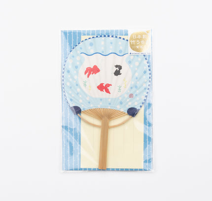 ACTIVE CORPORATION Summer Bamboo Uchiwa Fan Card goldfish