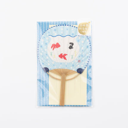 ACTIVE CORPORATION Summer Bamboo Uchiwa Fan Card goldfish