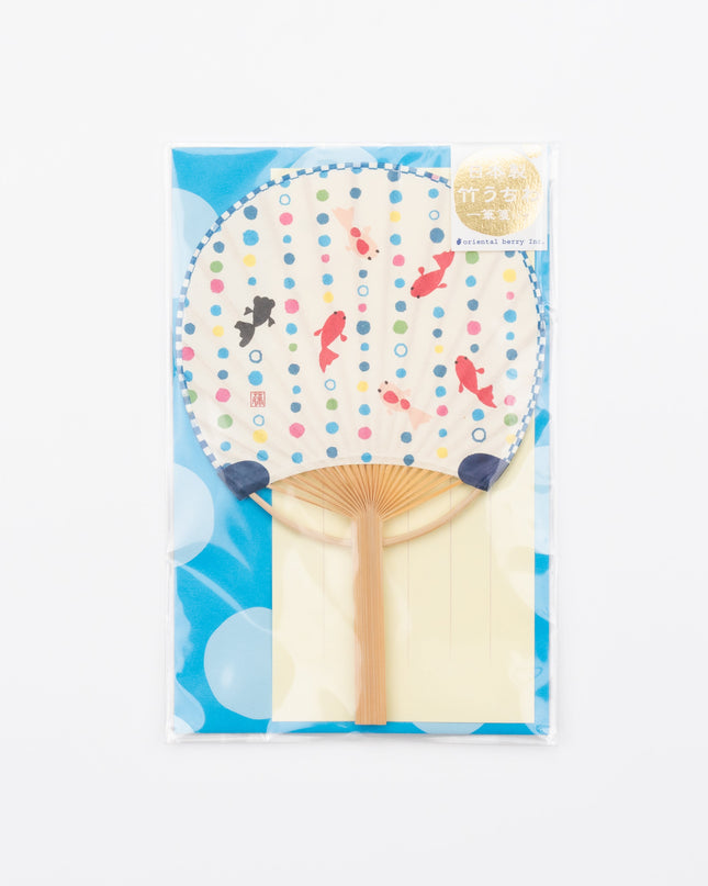 ACTIVE CORPORATION Summer Bamboo Uchiwa Fan Card firework goldfish dot