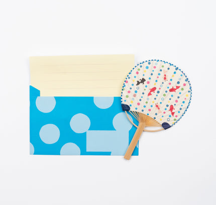 ACTIVE CORPORATION Summer Bamboo Uchiwa Fan Card firework goldfish dot