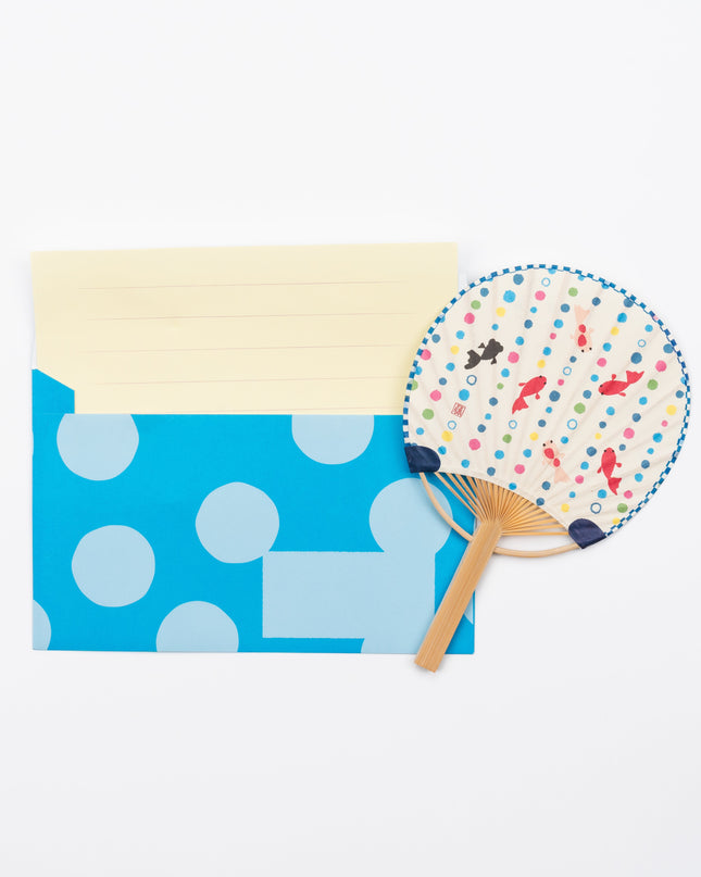 ACTIVE CORPORATION Summer Bamboo Uchiwa Fan Card firework goldfish dot