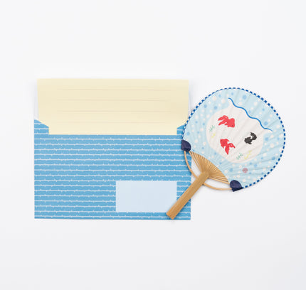 ACTIVE CORPORATION Summer Bamboo Uchiwa Fan Card goldfish