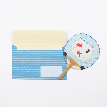ACTIVE CORPORATION Summer Bamboo Uchiwa Fan Card goldfish