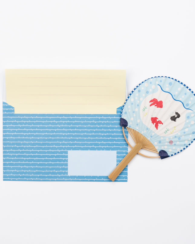 ACTIVE CORPORATION Summer Bamboo Uchiwa Fan Card goldfish