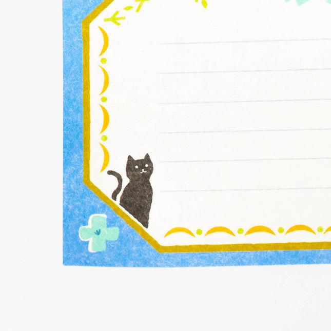 FURUKAWASHIKO Retro Diary Black Cat and Flowers - ZenPop Japan Stationery Store