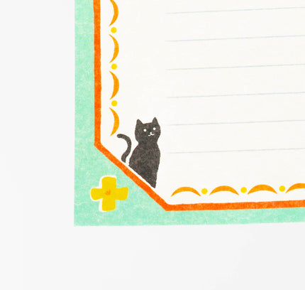 FURUKAWASHIKO Retro Diary Black Cat and Flowers - ZenPop Japan Stationery Store