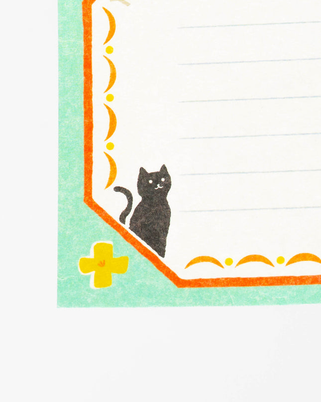 FURUKAWASHIKO Retro Diary Black Cat and Flowers - ZenPop Japan Stationery Store