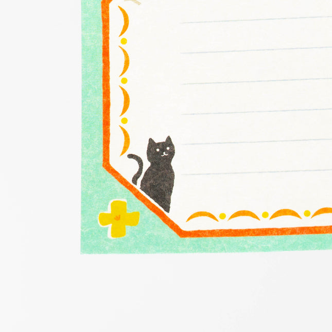 FURUKAWASHIKO Retro Diary Black Cat and Flowers - ZenPop Japan Stationery Store