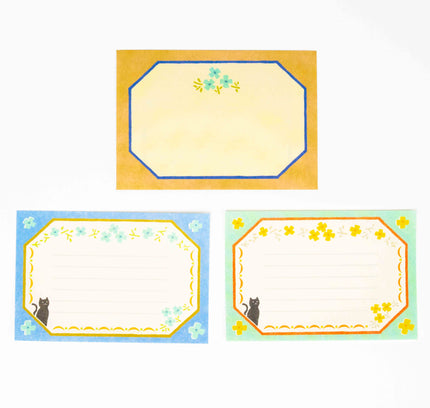 FURUKAWASHIKO Retro Diary Black Cat and Flowers - ZenPop Japan Stationery Store