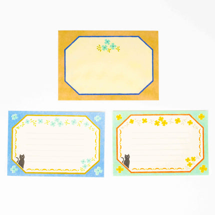 FURUKAWASHIKO Retro Diary Black Cat and Flowers - ZenPop Japan Stationery Store