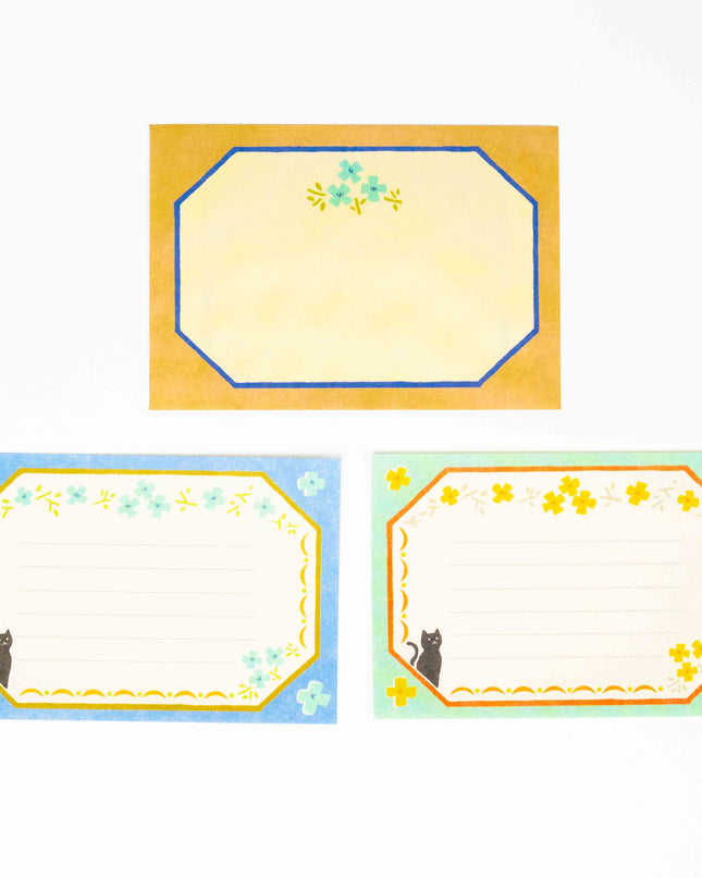 FURUKAWASHIKO Retro Diary Black Cat and Flowers - ZenPop Japan Stationery Store