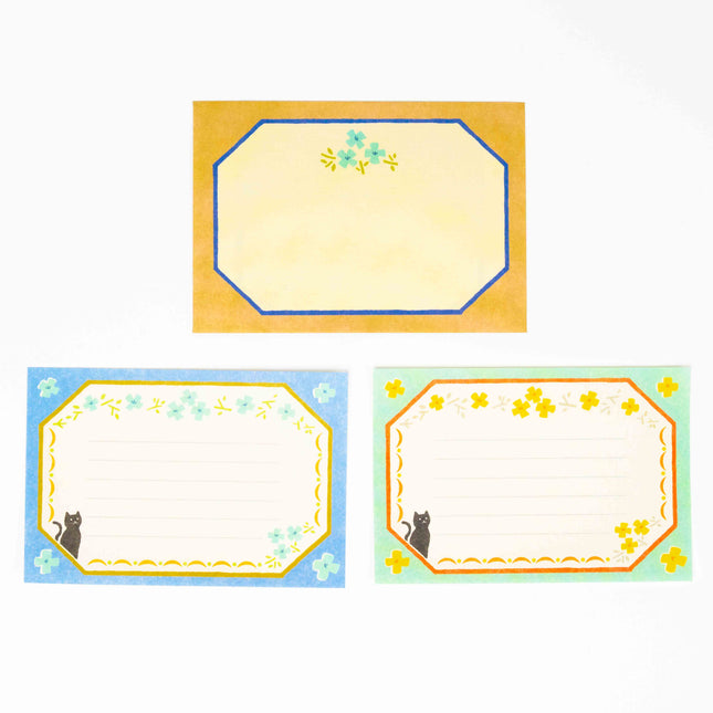 FURUKAWASHIKO Retro Diary Black Cat and Flowers - ZenPop Japan Stationery Store