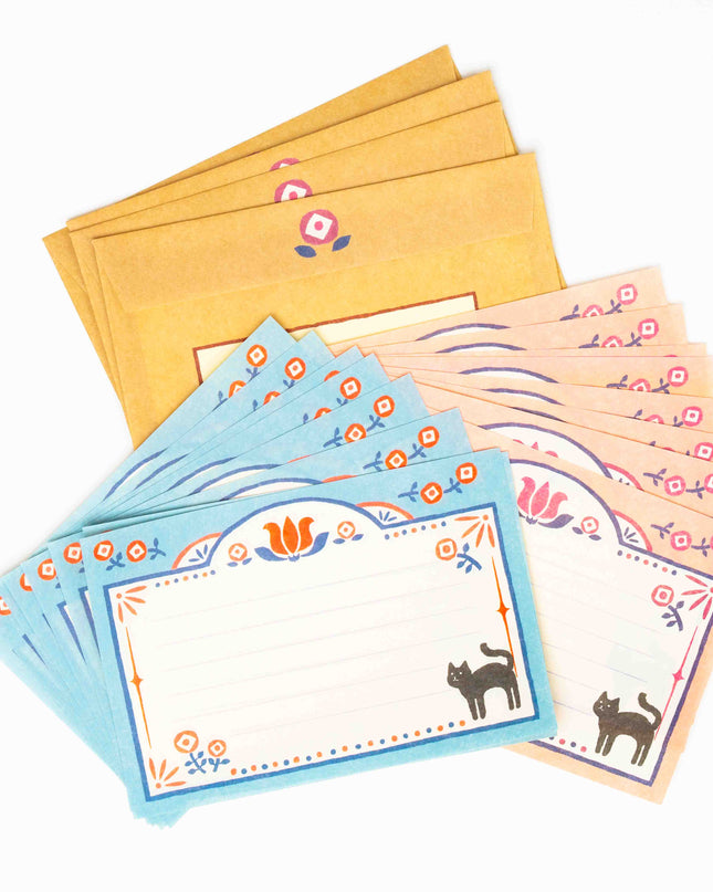 FURUKAWASHIKO Retro Diary Black Cat and Flowers - ZenPop Japan Stationery Store