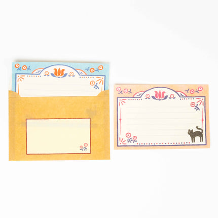 FURUKAWASHIKO Retro Diary Black Cat and Flowers - ZenPop Japan Stationery Store