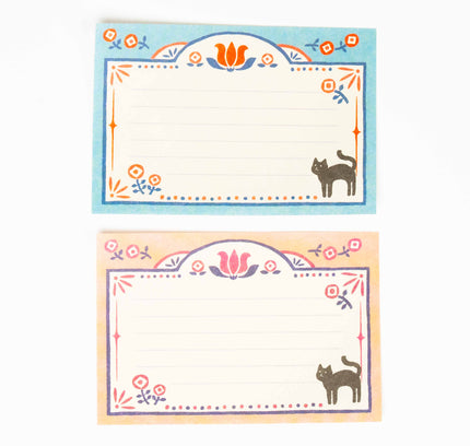 FURUKAWASHIKO Retro Diary Black Cat and Flowers - ZenPop Japan Stationery Store