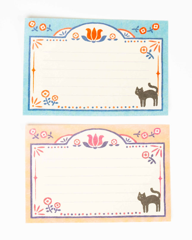 FURUKAWASHIKO Retro Diary Black Cat and Flowers - ZenPop Japan Stationery Store