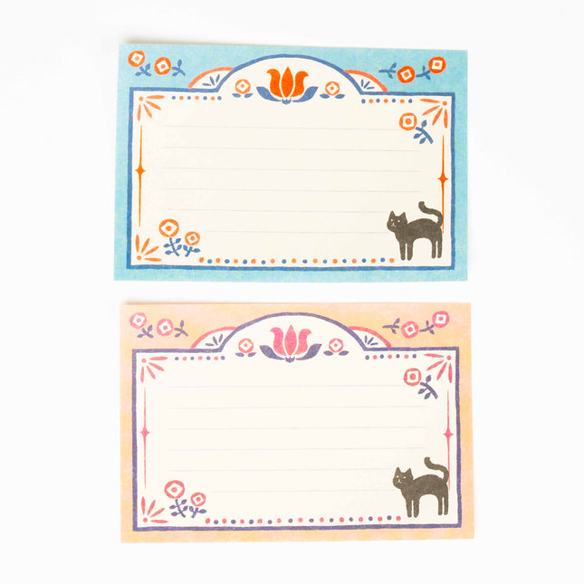FURUKAWASHIKO Retro Diary Black Cat and Flowers - ZenPop Japan Stationery Store