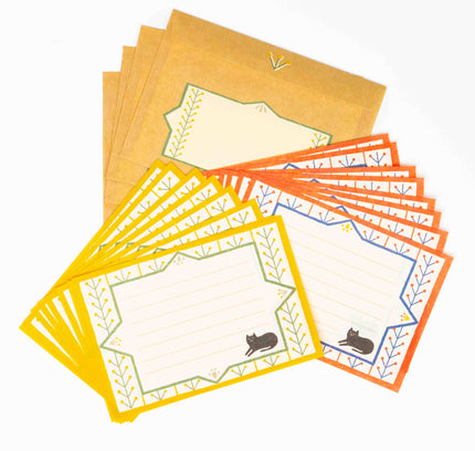 FURUKAWASHIKO Retro Diary Black Cat and Flowers - ZenPop Japan Stationery Store