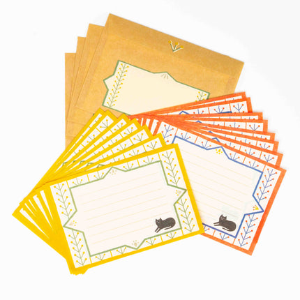 FURUKAWASHIKO Retro Diary Black Cat and Flowers - ZenPop Japan Stationery Store