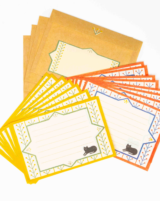 FURUKAWASHIKO Retro Diary Black Cat and Flowers - ZenPop Japan Stationery Store