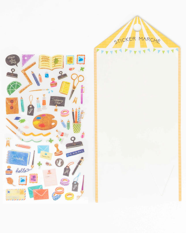 MIDORI Sticker Marche Stationery Pattern - ZenPop Japan Stationery Store