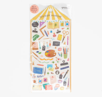 MIDORI Sticker Marche Stationery Pattern - ZenPop Japan Stationery Store